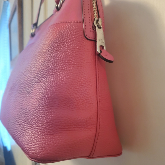 Lauren Ralph Lauren Pink Pebbled Leather Satchel – Chic Giftable Tote - Picture 4 of 10